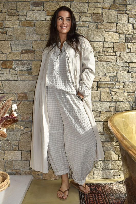 Nonni Gingham Nero Blouse Stone